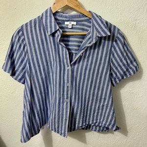 BP striped loose short sleeve button up